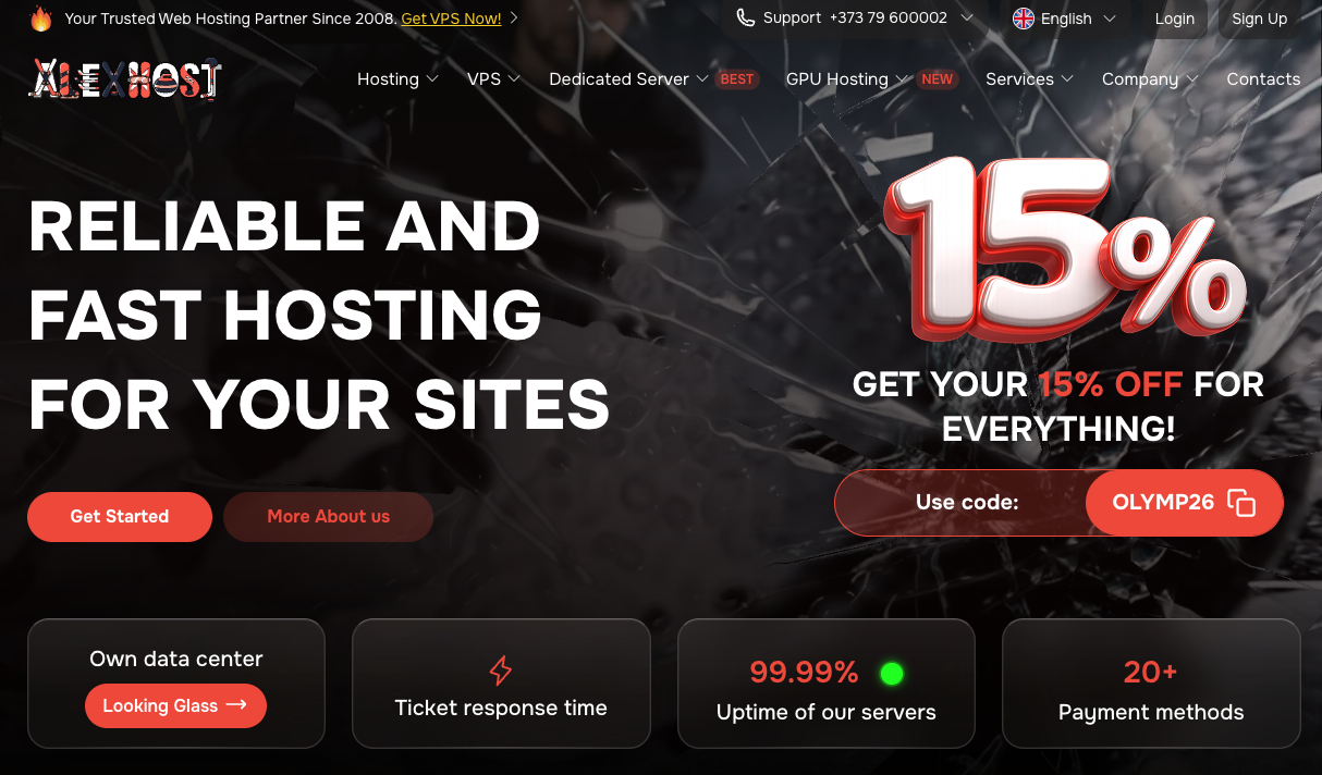 AlexHost 英国 独立服务器 €221/月